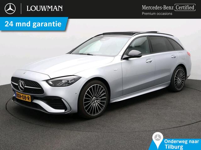 Mercedes-Benz C-KLASSE Estate 300 e Business Solution AMG AMG Line | Night Pakket | Panorama Schuif-Kanteldak | Distronic | Parkeerpakket met 360°-camera | Sfeerverlichting. Inclusief 24 maanden Mercedes-Benz Certified garantie voor Europa.