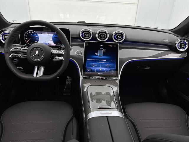 Mercedes-Benz C-KLASSE 300 e 140 Years Edition | Nightpakket | Parkeerpakket met 360°-camera | Panoramaschuifdak | DISTRONIC | Middenconsole metaalstructuur | GUARD 360° Plus | 19" multispaaks lichtmetalen AMG-velgen |