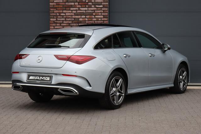 Mercedes-Benz CLA-KLASSE Shooting Brake 250 e Star Edition AMG Line Aut8 | Panoramadak | Distronic | Memory | Trekhaak | Verwarmd Stuurwiel | HUD | Multibeam LED | Keyless Go | Advanced Sound System |