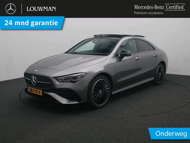 Mercedes-Benz CLA-KLASSE 250 e Star Edition AMG Line Plus AMG Line | Night Pakket | Panorama Schuif-Kanteldak | Memory voorstoelen | Sfeerverlichting | 19 Inch AMG Velgen. Inclusief 24 maanden MB Certified garantie voor Europa.
