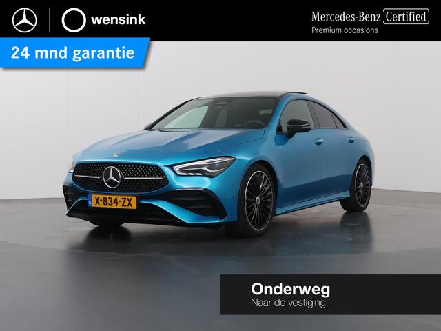 Mercedes-Benz CLA-KLASSE 180 AMG Line | Panoramadak| Night | Parkeercamera | 19" lichtmetalen velgen | Stoelverwarming | Keyless Go |