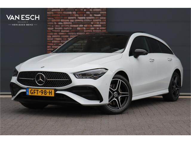 Mercedes-Benz CLA-KLASSE Shooting Brake 250 e AMG Line Aut8 | Facelift | Panoramadak | Distronic+ | Memory | Verwarmd Stuuwiel | Leder | HUD | Sfeerverlichting | Augmented Reality | Surround Camera | Keyless Go |