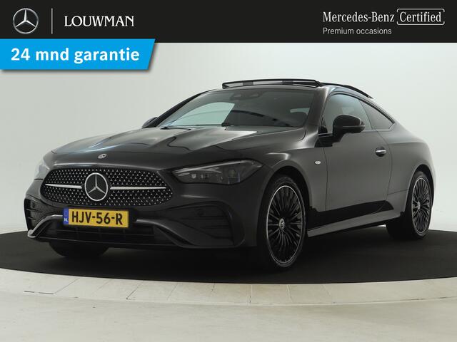 Mercedes-Benz CLE Coupé 300 e AMG Nightpakket Plug-In Hybride | Panoramadak | Trekhaak | Distronic | Memory | Keyless Go | Burmester | Stuur en Stoelverwarming | Inclusief 24 maanden Mercedes-Benz Certified garantie voor Europa.