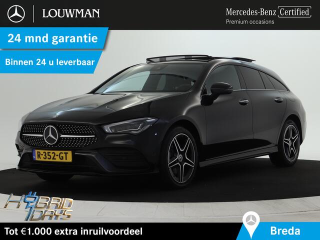 Mercedes-Benz Cla Shooting Brake 250 e Business Solution AMG Nightpakket | Panoramadak | Sfeerverlichting | Keyless Go | Parkeerpakket met Camera | LED | Inclusief 24 maanden MB Certified garantie voor Europa.