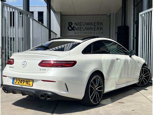 Mercedes-Benz E-KLASSE Coupé AMG 53 4MATIC Premium Plus | SCHUIF/KANTELDAK | BURMESTER | SFEERVERLICHTING | 360 CAMERA | CARPLAY/ANDROID | NAVI | ADAPTIVE CRUISE CONTROL | LEDER | KEYLESS | CLIMATE CONTROL | LMV 20'' | PDC | ELKTR. MEMORY STOELEN | STOELVERWARMING