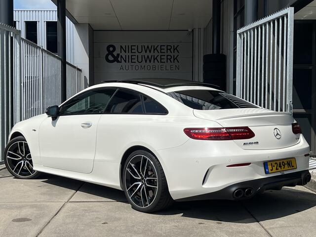 Mercedes-Benz E-KLASSE Coupé AMG 53 4MATIC Premium Plus | SCHUIF/KANTELDAK | BURMESTER | SFEERVERLICHTING | 360 CAMERA | CARPLAY/ANDROID | NAVI | ADAPTIVE CRUISE CONTROL | LEDER | KEYLESS | CLIMATE CONTROL | LMV 20'' | PDC | ELKTR. MEMORY STOELEN | STOELVERWARMING