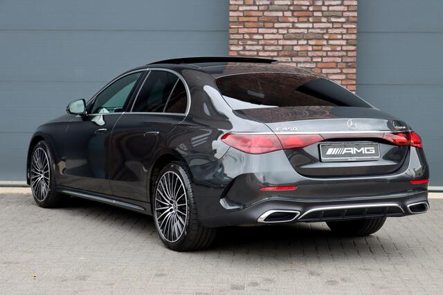 Mercedes-Benz E-KLASSE 450 4MATIC AMG Line Premium+ | Luchtvering | Hyperscreen | Achterasbesturing | Massage | Nappa Leder | Stoelventilatie | Soft-Close | Trekhaak | Burmester | HUD | Verwarmd Stuurwiel |
