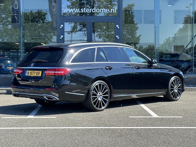 Mercedes-Benz E-estate 200 Premium Luxury l Panorama dak l Massage l Camera l Memorypakket l Stoelverwarming l Sfeerverlichting l Elek Trekhaak l l Elektrische achterklep l Led High Performance l Apple carplay l Dodehoekpakket I COMAND I DAB I Spiegelpakket I