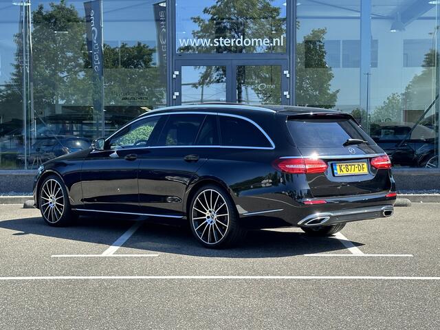 Mercedes-Benz E-estate 200 Premium Luxury l Panorama dak l Massage l Camera l Memorypakket l Stoelverwarming l Sfeerverlichting l Elek Trekhaak l l Elektrische achterklep l Led High Performance l Apple carplay l Dodehoekpakket I COMAND I DAB I Spiegelpakket I