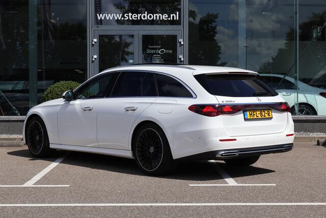 Mercedes-Benz E-estate 300 e Avantgarde l Panoramadak l Burmester l Distronic l Niveauregeling l MBUX l DIGITAL LIGHT l 360 gr Camera l Distronic l Keyless Go l Winterpakket l Apple & Android auto l Memory pakket l Stoelverwarming l