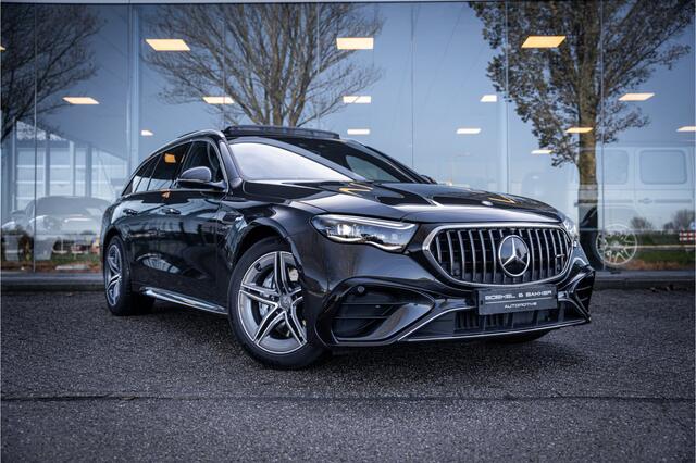 Mercedes-Benz E-estate AMG 53 4MATIC+ Hyperscreen ** Massage ** Burmester ** Panodak ** Trekhaak ** Verwarmd stuurwiel ** Standkachel ** Verlichte grille ** Dashcam