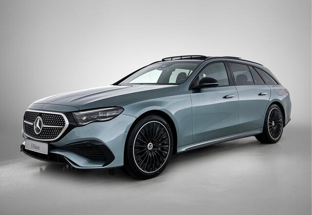 Mercedes-Benz E-estate 300 e Business Solution AMG | Winterpakket | Nightpakket | Comfortpakket Plus | Trekhaak | Panoramaschuifdak | 360° camera | 20-inch multispaak AMG velgen |