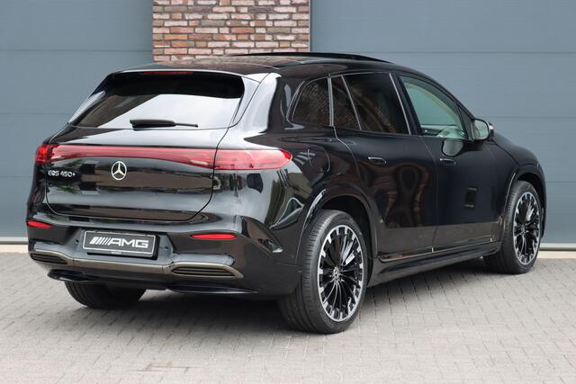 Mercedes-Benz EQS SUV 450+ AMG Line 108 kWh | Luchtvering | Hyperscreen | Achterasbesturing | Distronic+ | Entertainment Achter | Massage | Burmester | Verwarmd Stuurwiel | Tablet | HUD |