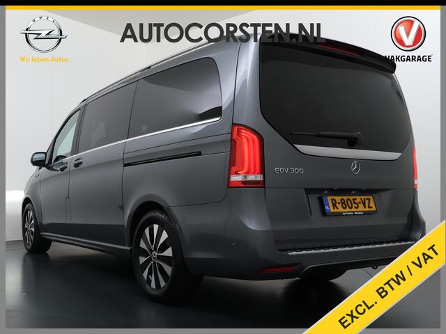 Mercedes-Benz EQV 300 L2 7-Persoons Leder Captain Chairs SOH 95% Elek.Stoelen+Memory+Verwarmd Burmester®-Audio 360°Camera Navi Adap.Cruise Ecc Business Solution Limited 90kWh Pdc Elek.Schuifdeuren Lane Assist DAB Privacy Glas Elek.Achterklep VIP Vervoer