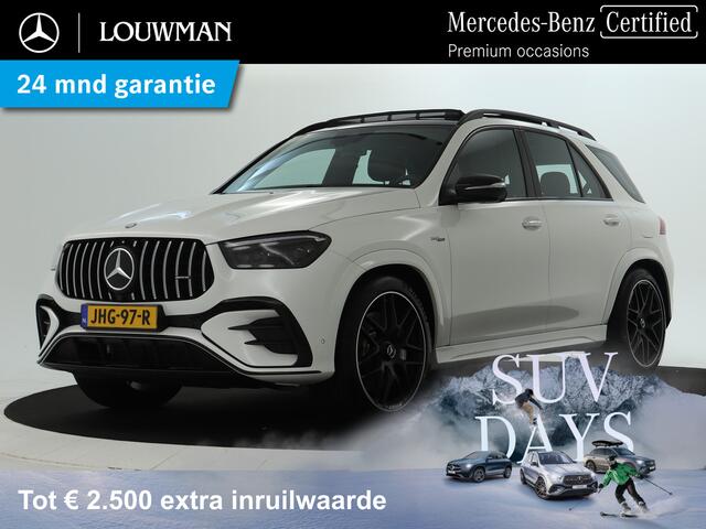 Mercedes-Benz GLE-KLASSE Mercedes-AMG 53 Hybrid 4MATIC+ | Trekhaak | Panorama schuif/kanteldak | Burmester® sound system | 22 Inch AMG Velgen | Alarm Klasse 3 | Memory Voorstoelen | 360°-Camera | Inclusief 24 maanden MB Certified garantie voor Europa.