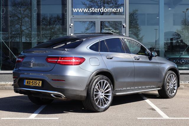 Mercedes-Benz Glc Coupé 250 4MATIC Amg Line l Schuif- Kanteldak l LED High Performance l Trekhaak I Bruin Leder l Memory l Stoelverwarming I I Multispaak velgen I Treeplanken I