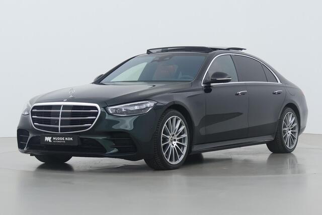 Mercedes-Benz S-KLASSE 580 e Lang AMG Line | Emerald Green | Head-Up | Panorama/Schuifdak | Burmester Surround Audio | ACC | Luchtvering