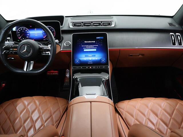 Mercedes-Benz S-KLASSE 450 4MATIC Lang AMG Line | Night | Panoramadak | Headup | Digital Light | 21" lichtmetalen velgen | Burmester | 360 graden camera | Rijassistentiepakket | Sfeerverlichting |