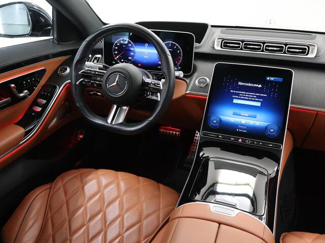 Mercedes-Benz S-KLASSE 450 4MATIC Lang AMG Line | Night | Panoramadak | Headup | Digital Light | 21" lichtmetalen velgen | Burmester | 360 graden camera | Rijassistentiepakket | Sfeerverlichting |