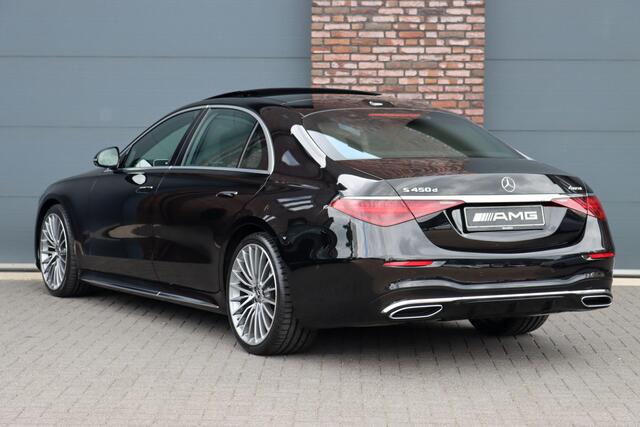 Mercedes-Benz S-KLASSE 450d 4MATIC Lang AMG Line Aut9 | Airmatic | Drive Pilot | Chauffeurspakket | Achterasbesturing | Augmented HUD | Distronic+ | Burmester | Exclusief Nappa Leder | 3D-Display | Vlakkenverwarming | Zonweringspakket |