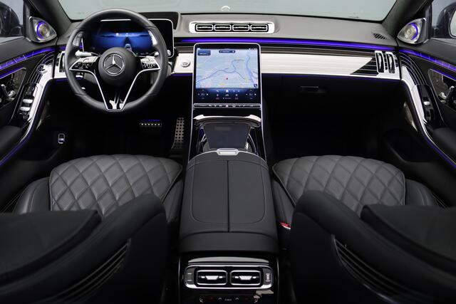 Mercedes-Benz S-KLASSE 580 V8 4MATIC Lang AMG Line Aut9 | Airmatic | Chauffeurspakket | Achterasbesturing | Drive Pilot | Augmented HUD | Distronic+ | Burmester | Nappa Leder | 3D-Display | Vlakkenverwarming | Zonweringspakket |