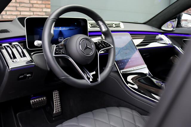 Mercedes-Benz S-KLASSE 580 V8 4MATIC Lang AMG Line Aut9 | Airmatic | Chauffeurspakket | Achterasbesturing | Drive Pilot | Augmented HUD | Distronic+ | Burmester | Nappa Leder | 3D-Display | Vlakkenverwarming | Zonweringspakket |