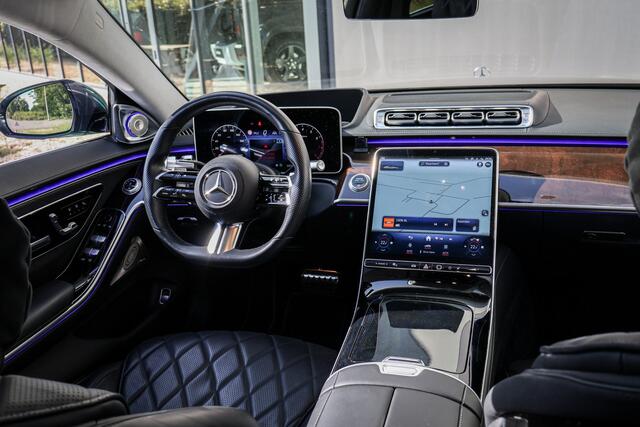 Mercedes-Benz S-KLASSE 500 4MATIC Lang AMG Line | BURMESTER HIGH END 4D | ADAPTIVE CRUISE CONTROL | STOELVERARMING & VERKOELING | MASSAGE | LANG | LEDERE DASHBOARD | STUURVERWARMING | 360 CAMERA | SFEERVERLICHTING | ELEKTRISCHE ACHTERKLEP |