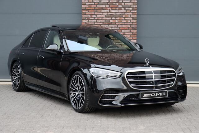 Mercedes-Benz S-KLASSE 580 e 4MATIC Lang AMG Line | Manufaktur | Achterasbesturing | Distronic+ | Burmester | Airmatic | HUD | Stoelventilatie V+A | Entertainmentpakket Achter | Zonweringspakket |