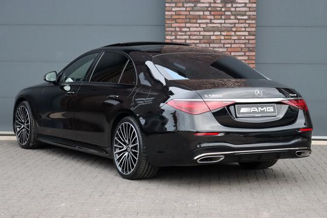 Mercedes-Benz S-KLASSE 580 e 4MATIC Lang AMG Line | Manufaktur | Achterasbesturing | Distronic+ | Burmester | Airmatic | HUD | Stoelventilatie V+A | Entertainmentpakket Achter | Zonweringspakket |