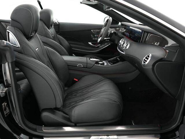 Mercedes-Benz S-KLASSE S63 AMG Cabrio 585pk 4MATIC+ Premium Plus |dealer onderhouden|Burmester high-end|keramisch|massage|Airscarf|nightvision|stoelverwarming & verkoeling|memory|360°|head-up|stuurverwarming|carbon interieur|dodehoek|