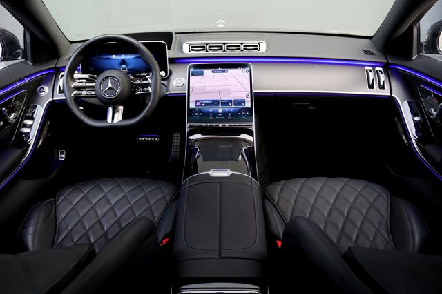 Mercedes-Benz S-KLASSE 580 e 4MATIC Lang AMG Line | Airmatic | Achterasbesturing | Distronic+ | Massage | Memory | Burmester | Stoelventilatie | 3D-Display | HUD | Digital Light | Vlakkenverwarming |