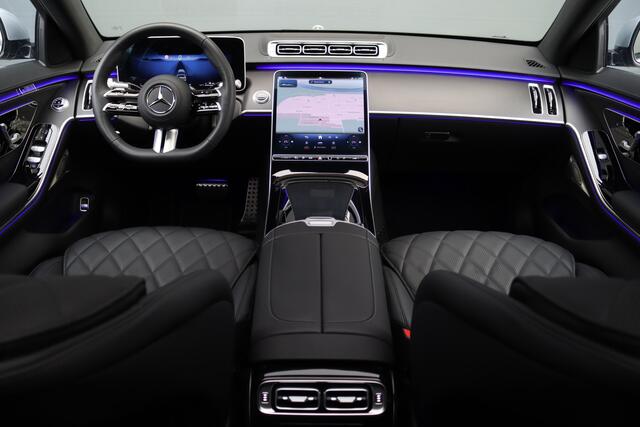Mercedes-Benz S-KLASSE 580 e 4MATIC Lang AMG Line | Airmatic | Achterasbesturing | Premium Entertainment Achter | HUD | Distronic+ | Burmester | Exclusief Nappa Leder | 3D-Display | Vlakkenverwarming | Zonweringspakket |
