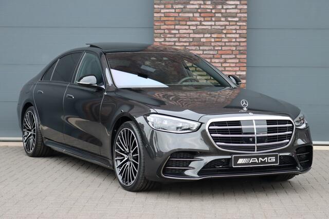 Mercedes-Benz S-KLASSE 580 e 4MATIC Lang AMG Line | Airmatic | Achterasbesturing | Chauffeurspakket | MBUX Tablet | Distronic+ | Memory | Stoelventilatie V+A | Burmester | Soft-Close | Digital Light | Vlakkenverwarming | HUD |