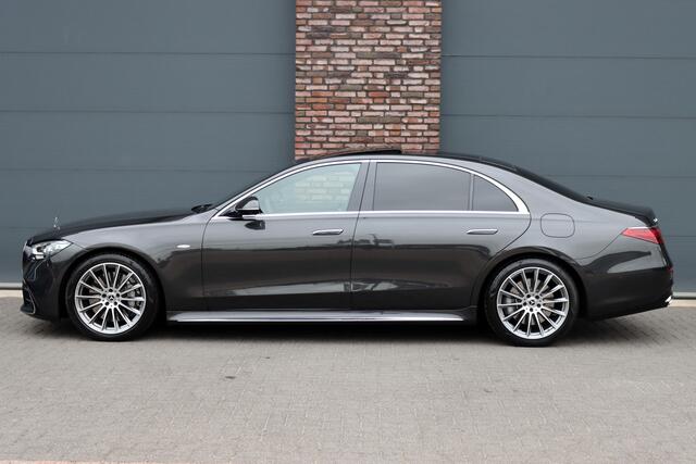 Mercedes-Benz S-KLASSE 450 e Lang AMG Line | Achterasbesturing | Luchtvering | Chauffeurspakket | Distronic+ | Burmester | Nekverwarming | Stoelventilatie | Massage | MBUX Tablet | 3D-Display | HUD |