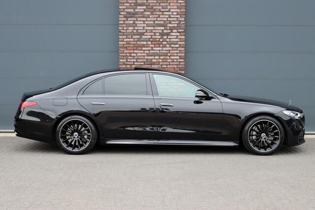 Mercedes-Benz S-KLASSE 580 e 4MATIC Lang AMG Line | Airmatic | Distronic+ | Chauffeurspakket | Memory | Stoelventilatie V+A | Burmester | Soft-Close | Digital Light | Vlakkenverwarming | HUD | Zonweringspakket |