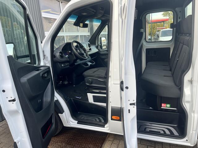 Mercedes-Benz SPRINTER 514 CDI 366 Hiab Laadkraan 018T Trekhaak 3500kg trekgewicht Airco 6-Persoons Open laadbak Pick-up Euro 6 Verkeersbord Actiebord Pijlenbord Bakwagen P-up Tachograaf 1e eigenaar ex gemeente