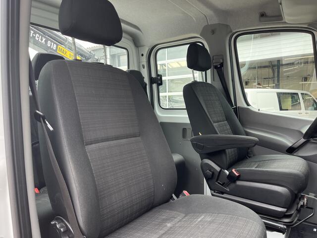 Mercedes-Benz SPRINTER 513 CDI 366 Hiab Laadkraan 018T Trekhaak 3500kg Airco 6 persoons uitvoering Open laadbak Pick-up Euro 6 Verkeersbord Actiebord Pijlenbord Bakwagen P-up Tachograaf 1e eigenaar ex gemeente
