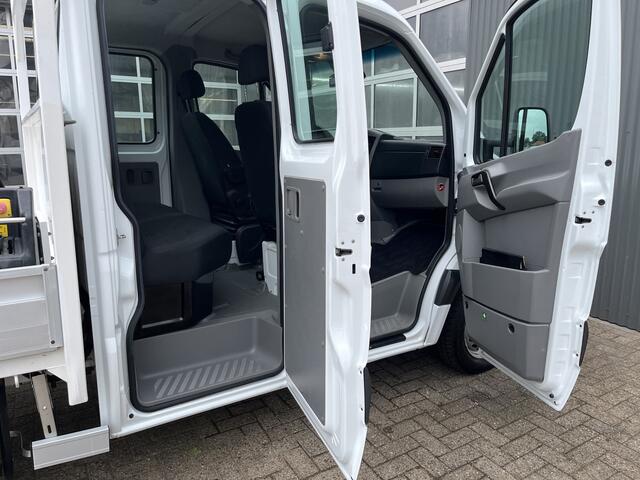 Mercedes-Benz SPRINTER 513 CDI 366 Hiab Laadkraan 018T Trekhaak 3500kg Airco 6 persoons uitvoering Open laadbak Pick-up Euro 6 Verkeersbord Actiebord Pijlenbord Bakwagen P-up Tachograaf 1e eigenaar ex gemeente