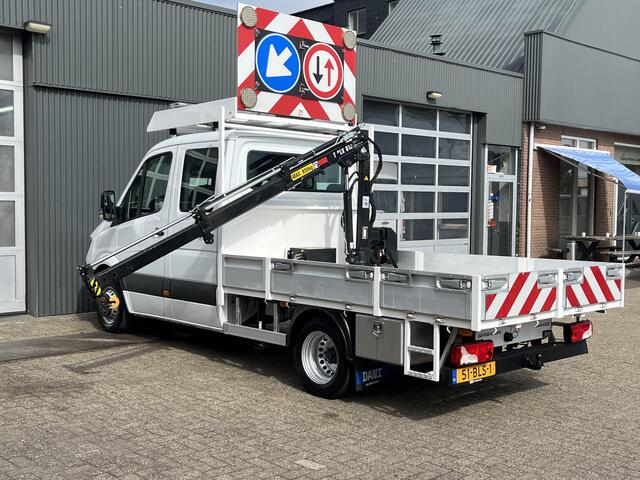 Mercedes-Benz SPRINTER 514 CDI 366 Hiab Laadkraan 018T Trekhaak 3500kg Airco 6 persoons uitvoering Open laadbak Pick-up Euro 6 Verkeersbord Actiebord Pijlenbord Bakwagen P-up Tachograaf 1e eigenaar ex gemeente