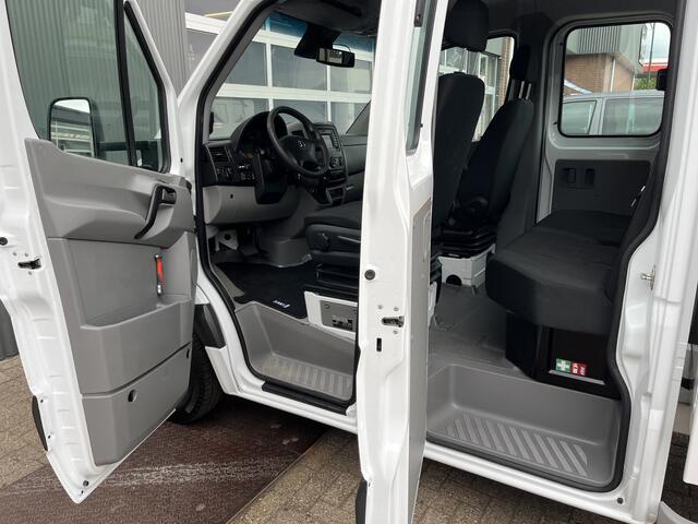 Mercedes-Benz SPRINTER 514 CDI 366 Hiab Laadkraan 018T Trekhaak 3500kg Airco 6 persoons uitvoering Open laadbak Pick-up Euro 6 Verkeersbord Actiebord Pijlenbord Bakwagen P-up Tachograaf 1e eigenaar ex gemeente