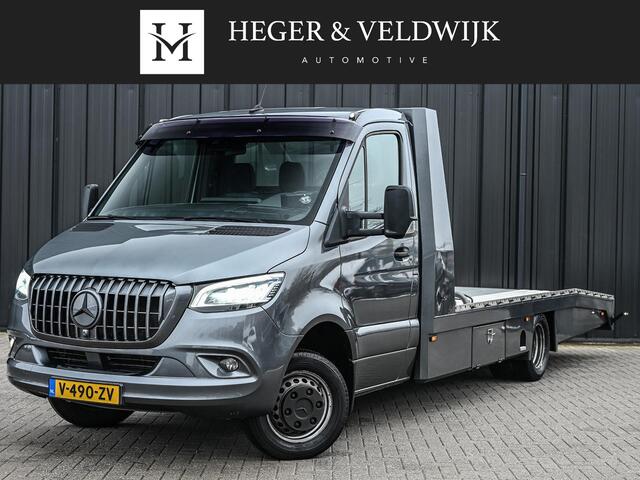 Mercedes-Benz SPRINTER 519 3.0 CDI L3 EURO VI-D NL Auto · Tijhof opbouw · Luchtvering · Trekhaak · Opbergvakken L+R · Distronic · Led · 6 Cillinder · Climate · Lier elektrisch · Geveerde bestuurderstoel | oprijwagen