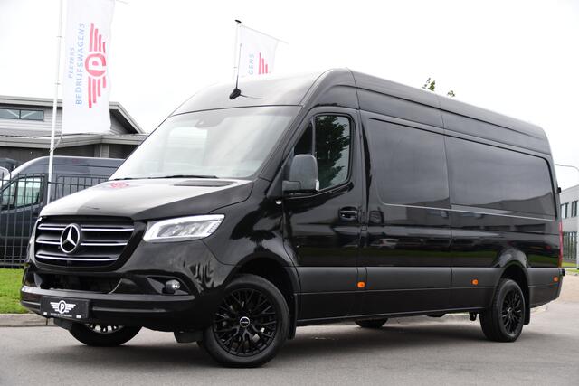 Mercedes-Benz SPRINTER 319 V6 3.0 CDI L3H2 Black Edition Adaptieve Cruise, 360 Camera, Carplay, LED, Voorruit verwarming, Automaat, 10,5'' Mbux, NAVI, 2 x Geveerde stoel, Uniek!