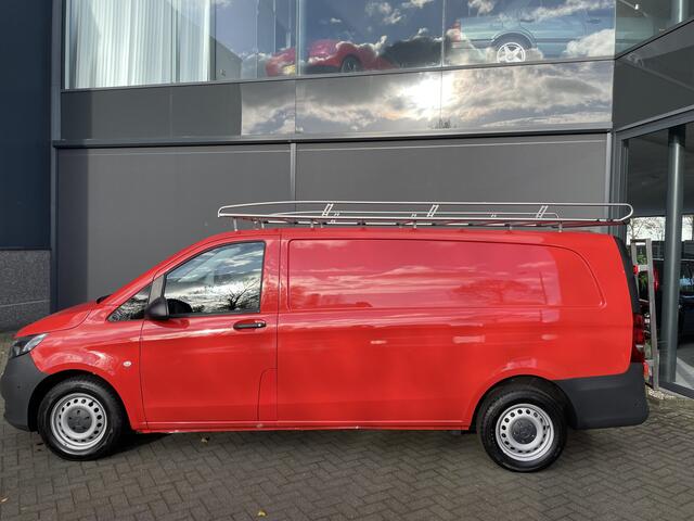 Mercedes-Benz VITO 114 CDI Extra Lang Airco - Cruise control - Navi full map - A-uitrijcamera - MF-Lederen stuurwiel - Trekhaak - Lendesteun - Bedrijfswageninrichting Sortimo - Zijschuifd.R - Tussenschot V - Imperial met trap