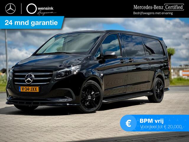 Mercedes-Benz VITO 116 CDI Aut. | L3 XL | Pro | EDITION | 19" Velgen | Spoilerpakket | Treeplanken | Automaat | Parkeercamera | Distronic Plus | Trekhaak 2500Kg | Dubbele schuifdeuren | Stoelverwarming | Nieuw