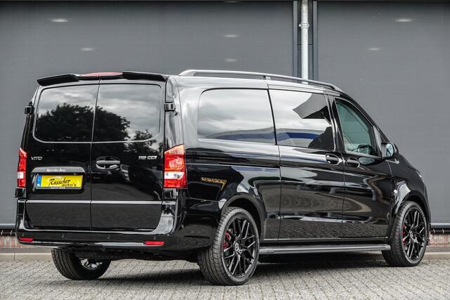 Mercedes-Benz VITO 119Cdi 190Pk 9G-Tronic Aut. | Dubbele Cabine | Mixto Pro | Extra lang | 2xSchuifdeur | Achteruitrijcamera | Afneembare trekhaak | Spoilerpack | Rode remzadels | 20''