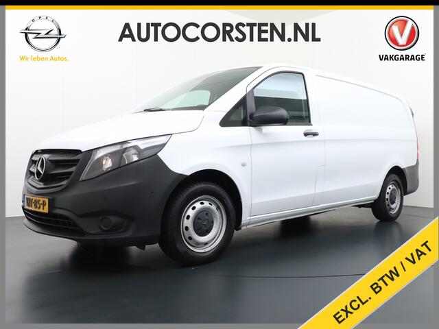 Mercedes-Benz VITO 116CDI 164PK Lang Navi PDC-v+a Camera ParkAssist Trekhaak Airco-CruiseC. Regen-Lichtsensor Bluetooth Schuifdeur Betonplex vloer Wandbetimmering + LedVerlichte-laadruim Dimlicht-Assist Tempmatik Warmtewerend-Glas Elektr-Spiegels+Verwarmd 2.000kg Trekvermo