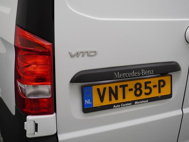 Mercedes-Benz VITO 116CDI 164PK Lang Navi PDC-v+a Camera ParkAssist Trekhaak Airco-CruiseC. Regen-Lichtsensor Bluetooth Schuifdeur Betonplex vloer Wandbetimmering + LedVerlichte-laadruim Dimlicht-Assist Tempmatik Warmtewerend-Glas Elektr-Spiegels+Verwarmd 2.000kg Trekvermo