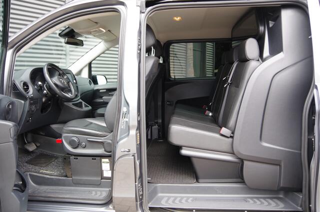Mercedes-Benz VITO 119 CDI L2 AUT. DC-5P, LED, LEDER, 2X SCHUIFDEUR, TREKHAAK, STOELVERWARMING, STANDKACHEL, CAMERA, NAVI, CRUISE, CLIMA, DUBBELE CABINE