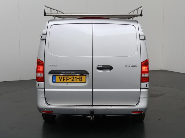 Mercedes-Benz VITO 114 CDI Aut. | L3 XL | Imperiaal | Airco | Cruise Control | 3-zits | Navigatie | Parkeercamera | Achterdeuren | Trekhaak | Certified
