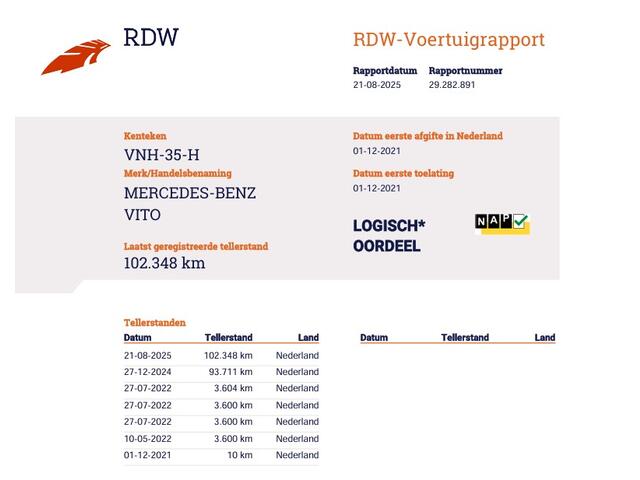 Mercedes-Benz VITO 114 CDI Automaat Euro 6 Extra Lang L3 - Camera - Cruise - Bankje